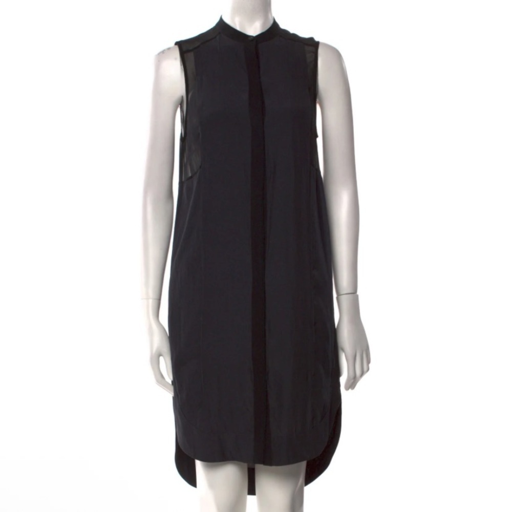 AllSaints Black Sleeveless Midi Shift Dress